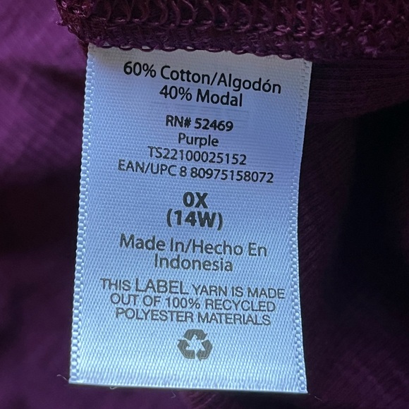 TIME AND TRU Purple Flowy Tank!!  NWOT! Size 0X 14 - Picture 7 of 8